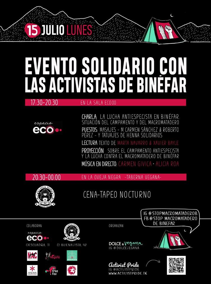 Evento solidario con los activistas de Binéfar
