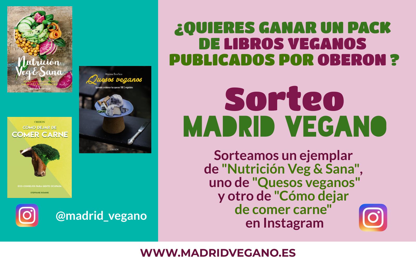 Sorteo «Gana un pack de libros veganos de Oberon»