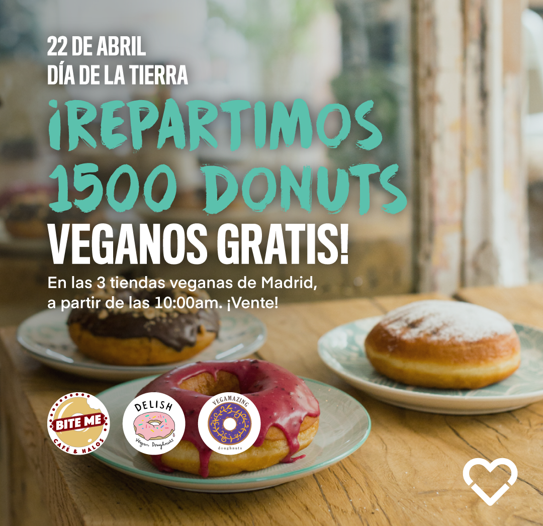 Million Dollar Vegan reparte 1.500 donuts veganos gratis en Madrid por el Día de la Tierra
