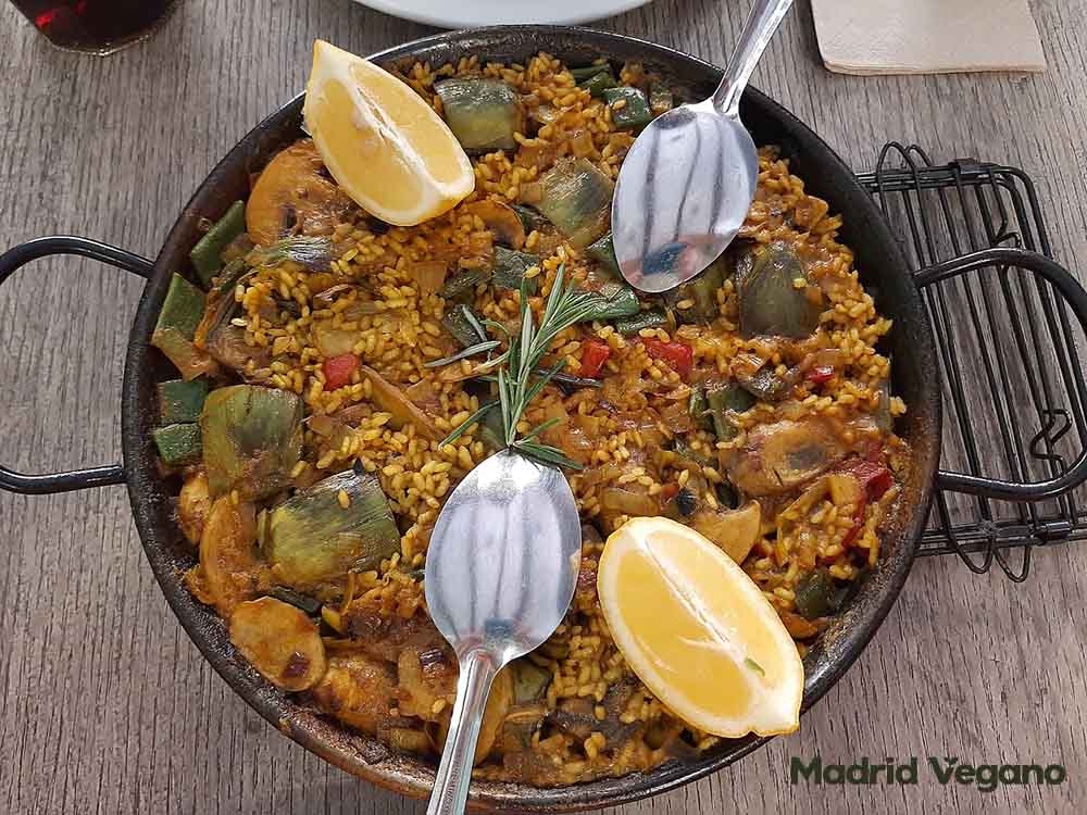 paella vegana en Madrid